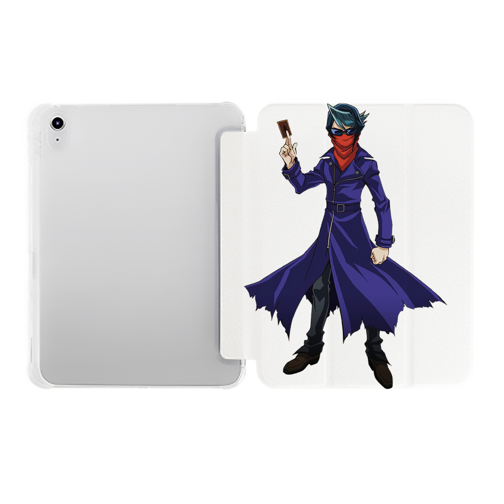 （画像用） 遊☆戯☆王 Yu-Gi-Oh! IPad ケース ペン収納付き 三つ折りスタンド PUレザー×シリコン 対応機種9.5/10.5/10.9インチ
